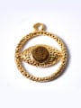 thumb Personalized Eye-shaped Crystal Gold Plated Pendant 0