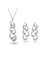thumb Delicate Moon Shaped Zircon Two Pieces Jewelry Set 0