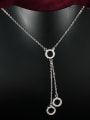thumb Exquisite White Gold Plated Round Shaped Zircon Necklace 1