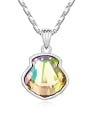 thumb Simple Shell-shaped austrian Crystal Pendant Alloy Necklace 3