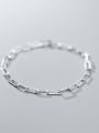 thumb 925 Sterling Silver With Platinum Plated Simplistic Hollow  Geometric Bracelets 1