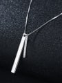thumb 925 Sterling Silver With Platinum Plated Simplistic Strip Necklaces 1