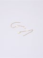 thumb Titanium With Gold Plated Simplistic Chain Threader Earrings 2