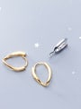 thumb 925 Sterling Silver With 18k Gold Plated Simplistic Irregular Clip On Earrings 0