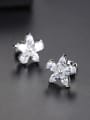 thumb Copper With Platinum Plated Cute Flower Stud Earrings 2