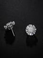 thumb Copper With Platinum Plated Cute Flower Stud Earrings 2