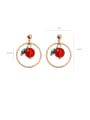 thumb Alloy With Rose Gold Plated Simplistic Round Cherry Drop Earrings 3