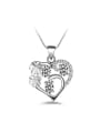 thumb Fashion Hollow Heart Shiny Zirconias Copper Necklace 0