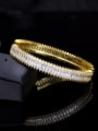 thumb Gold Plated Micro Pave Zircons Fashion Copper Bangle 2