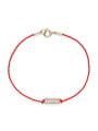thumb Simple Cubic Shiny Zirconias Red Rope Copper Bracelet 0