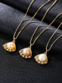 thumb Sterling silver scallop freshwater pearl golden necklace 0