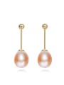thumb Fashion Freshwater Pearl Gold Plated Stud Earrings 0