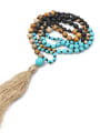 thumb Volcanic Stone Hand-made Tassel Sweater Necklace 2