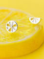 thumb 925 Sterling Silver With Platinum Plated Cute Lemon Slices  Stud Earrings 0