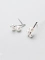 thumb 925 Sterling Silver With Artificial Pearl Personality Irregular Stud Earrings 2