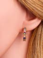 thumb Copper With Cubic Zirconia Trendy Geometric Hoop Earrings 3
