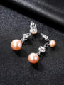 thumb Sterling silver micro-inlay AAA zircon natural freshwater pearl earrings 2