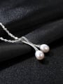 thumb Pure silver  natural pearls  minimalist design style necklace 2