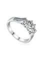 thumb Exquisite Shiny Cubic White Zirconias Copper Women Ring 3