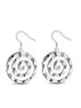 thumb Round Fashion White Gold Plated Drop Earrings 0