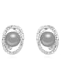 thumb Fashion Imitation Pearls Shiny Crystals-studded Alloy Stud Earrings 1