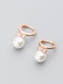 thumb Trendy Rose Gold Plated Bowknot Shaped Pearl Clip Earrings 0