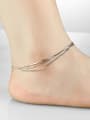 thumb Simple None Pendant Platinum Plated Anklet 1