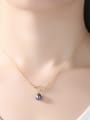 thumb Pure silver electroplated 18K gold natural freshwater pearl Zircon Necklace 1
