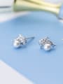 thumb Lovely Dolphin Shaped Gold Plated Artificial Pearl Stud Earrings 1