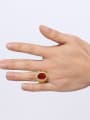 thumb Exquisite Gold Plated Red Rhinestone Titanium Ring 1