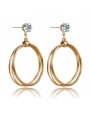 thumb Copper With Gold Plated Fashion Geometric Earrings 0