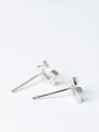 thumb Tiny Hollow Star Cubic Zirconias 925 Silver Stud Earrings 1
