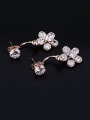 thumb Women 18K Rose Gold Flower-shaped AAA Zircon stud Earring 1