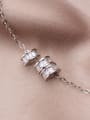 thumb 925 Sterling Silver With Platinum Plated Simplistic Round Necklaces 3