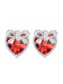 thumb Fashion Heart austrian Crystal Little Bowknot Stud Earrings 4
