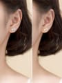 thumb 925 Sterling Silver With Artificial Pearl  Cute Bowknot Stud Earrings 2