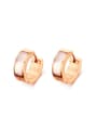 thumb Fashionable Rose Gold Plated Shell Titanium Clip Earrings 0