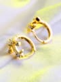 thumb Fashion Little Anchor Zircon Gold Plated Earrings 2