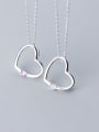 thumb 925 Sterling Silver With Silver Plated Simplistic Heart Necklaces 2