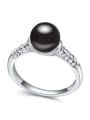 thumb Simple Imitation Pearl Tiny Crystals Alloy Ring 4