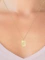 thumb Titanium With Gold Plated Personality Square Rose Necklaces 1