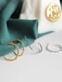 thumb 925 Sterling Silver With 18k Gold Plated Trendy Minimalist Hoop Earrings 0