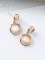 thumb Alloy With Rose Gold Plated Simplistic Round Drop Earrings 1