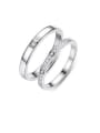 thumb 925 Sterling Silver With Cubic Zirconia Simplistic Lovers free size Rings 0