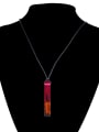 thumb Adjustable Length Square Shaped Resin Sweater Necklace 1