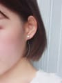 thumb Simple Cubic Zircon Wave Line Earrings 1