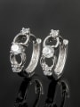 thumb Exquisite Platinum Plated Geometric 4A Zircon Clip Earrings 1