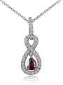 thumb Exquisite Red Number Eight Shaped Zircon Necklace 0