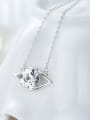 thumb Simple Eye shaped Cubic austrian Crystal Pendant 925 Silver Necklace 2