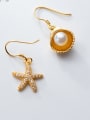 thumb 925 Sterling Silver With Starfish shell Trendy Earrings 0